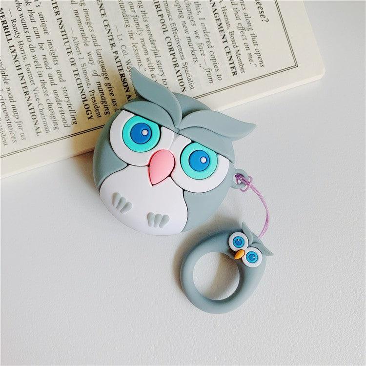 OWL GREY AIRPODS CASE COVER FOR 1-2 - Hanging Owl  India