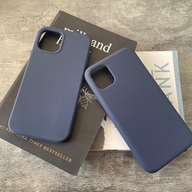 Oxford Blue Liquid Silicone iPhone 11-12-12 Pro Case Cover - Hanging Owl  India