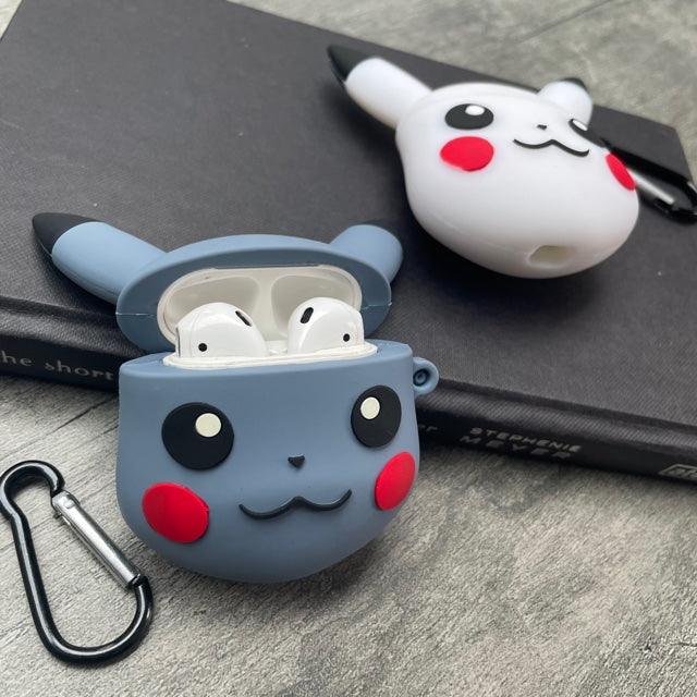 Pikachu White & Grey Silicone AirPods Case Cover For 1&2 - Hanging Owl  India