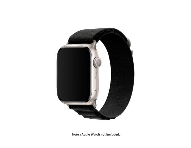 Ridge Loop Band For Apple Watch 42-44-45-49 mm – in Black, nylon | Hanging Owl