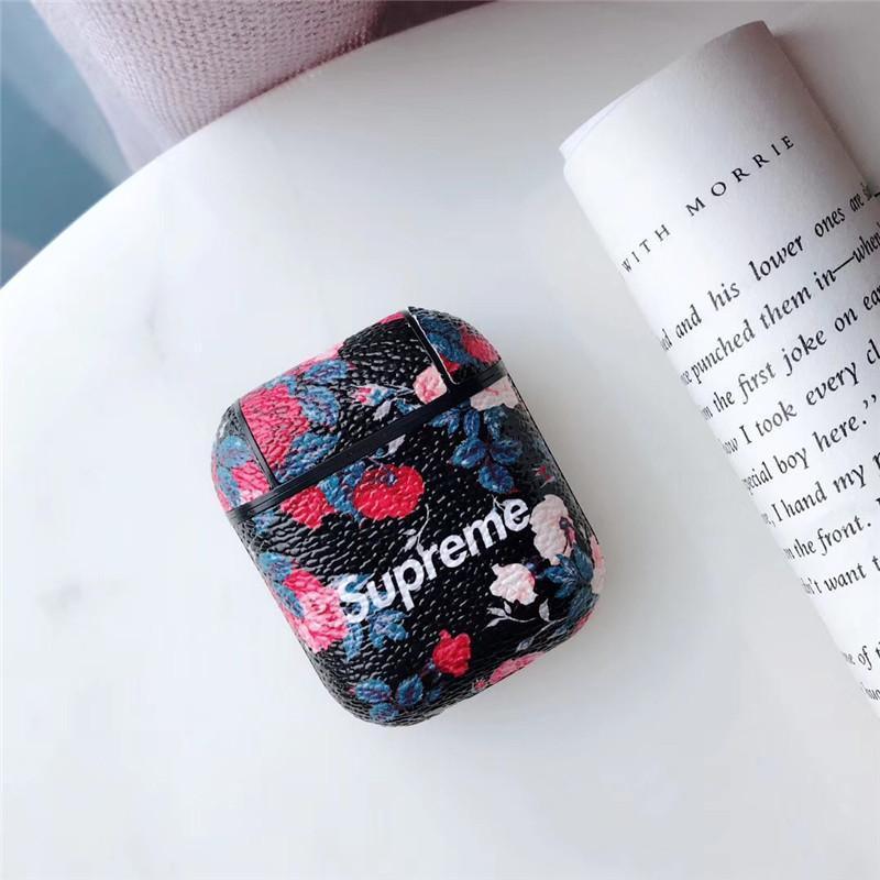 Sup-reme flower Pattern Leather Airpods Cover - Hanging Owl  India