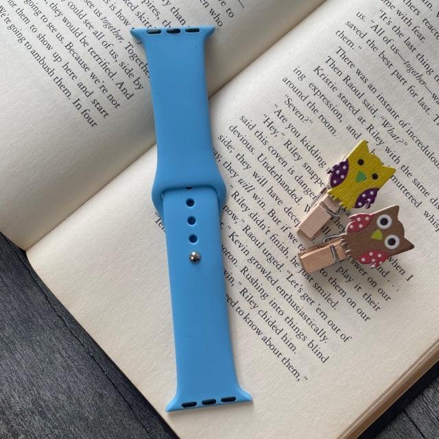 Tint And Shades Of Blue Liquid Silicone Apple Watch Band for 38-40 mm - Hanging Owl  India