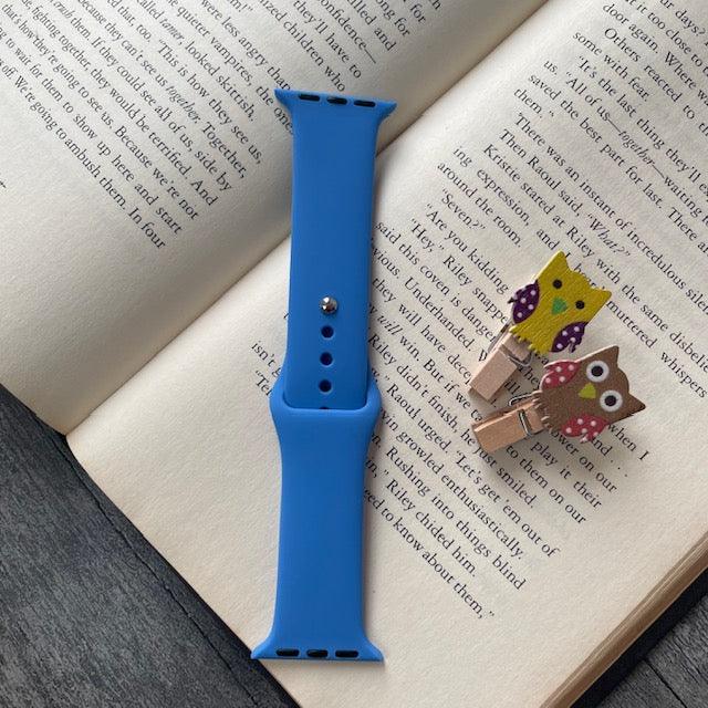 Tint And Shades Of Blue Liquid Silicone Apple Watch Band for 38-40 mm - Hanging Owl  India