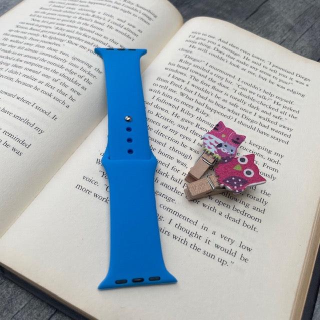 Tint And Shades Of Blue Liquid Silicone Apple Watch Band for 42-44 mm - Hanging Owl  India