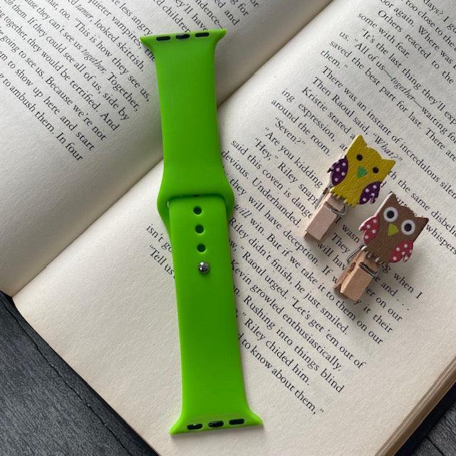 Tint And Shades Of Green Liquid Silicone Apple Watch Band for 38-40 mm - Hanging Owl  India