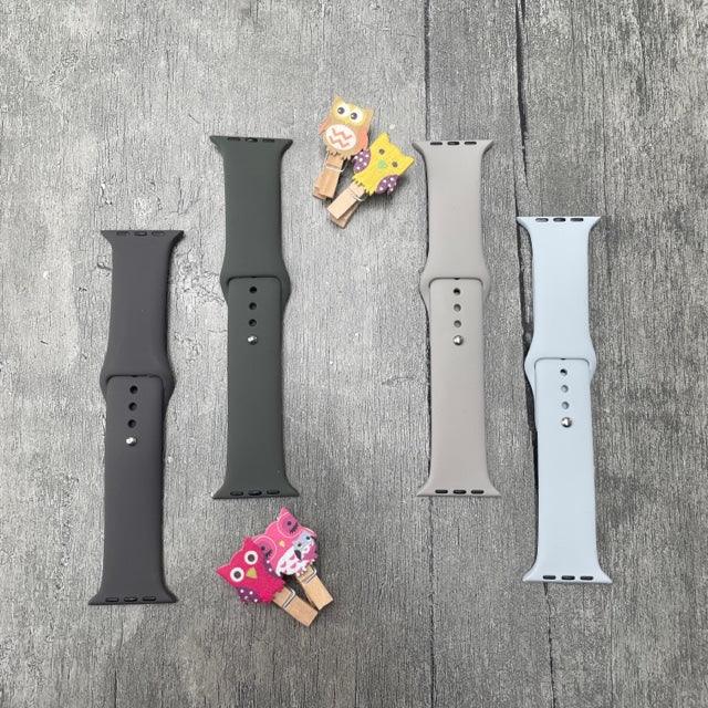 Tint And Shades Of Grey Liquid Silicone Apple Watch Band for 42-44 mm - Hanging Owl  India