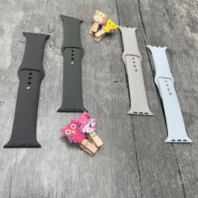 Tint And Shades Of Grey Liquid Silicone Apple Watch Band for 42-44 mm - Hanging Owl  India
