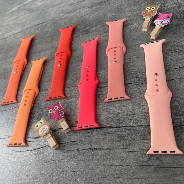 Tint And Shades Of Orange Liquid Silicone Apple Watch Band for 38-40 mm - Hanging Owl  India