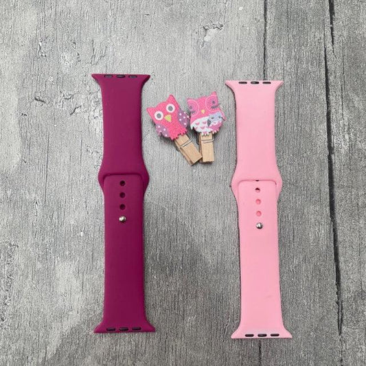 Tint And Shades Of Pink Liquid Silicone Apple Watch Band for 42-44 mm - Hanging Owl  India