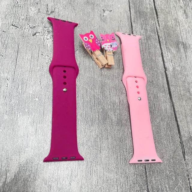 Tint And Shades Of Pink Liquid Silicone Apple Watch Band for 42-44 mm - Hanging Owl  India