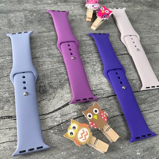 Tint And Shades Of Purple Liquid Silicone AppleWatch Band for 38-40 mm - Hanging Owl  India