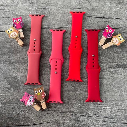 Tint And Shades Of Red Liquid Silicone Apple Watch Band for 38-40 mm - Hanging Owl  India