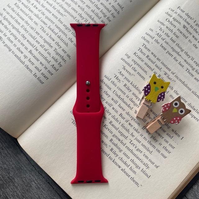 Tint And Shades Of Red Liquid Silicone Apple Watch Band for 38-40 mm - Hanging Owl  India