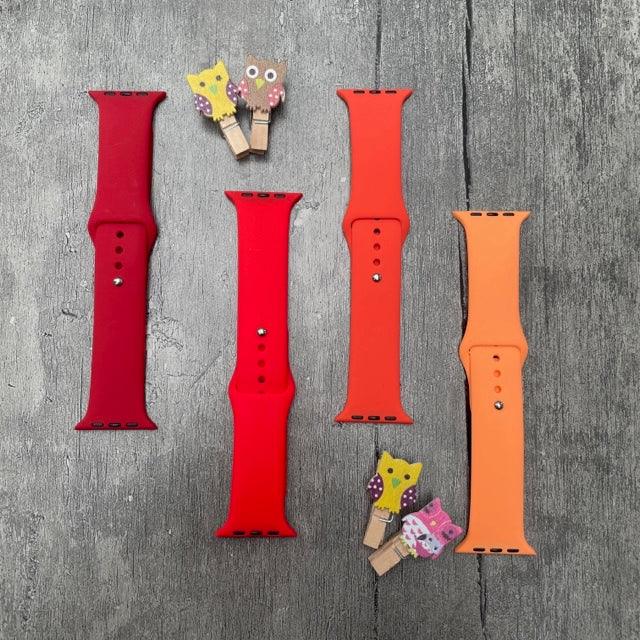 Tint And Shades Of Red Liquid Silicone Apple Watch Band for 42-44 mm - Hanging Owl  India