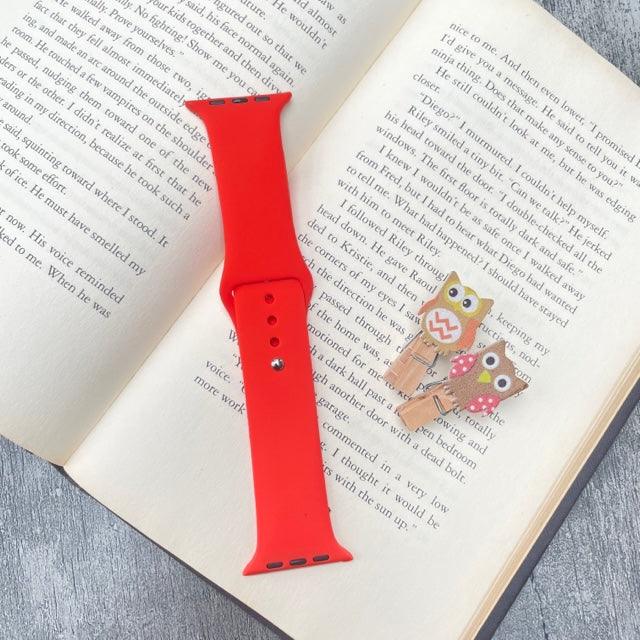 Tint And Shades Of Red Liquid Silicone Apple Watch Band for 42-44 mm - Hanging Owl  India