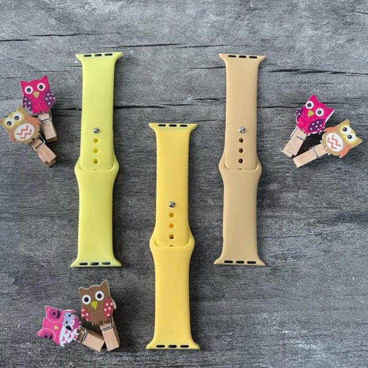 Tint And Shades Of Yellow Liquid Silicone Apple Watch Band for 38-40 mm - Hanging Owl  India
