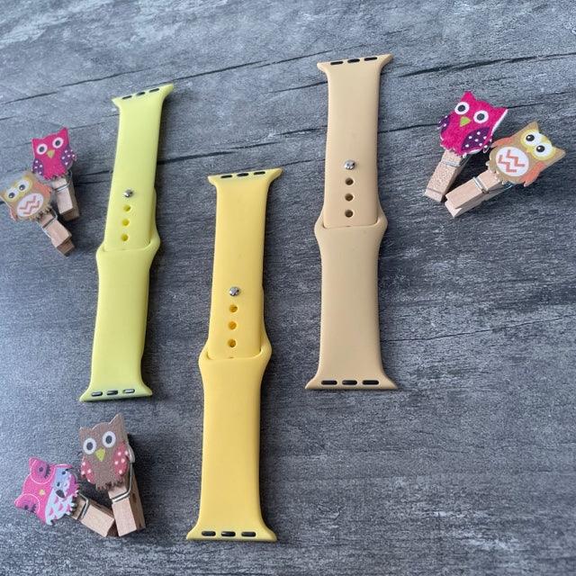 Tint And Shades Of Yellow Liquid Silicone Apple Watch Band for 38-40 mm - Hanging Owl  India