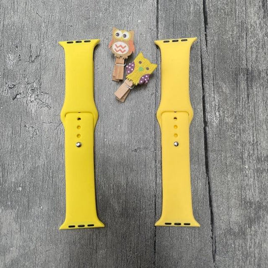 Tint And Shades Of Yellow Liquid Silicone Apple Watch Band for 42-44 mm - Hanging Owl  India