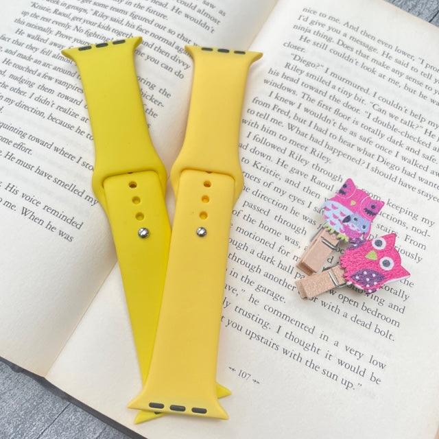 Tint And Shades Of Yellow Liquid Silicone Apple Watch Band for 42-44 mm - Hanging Owl  India
