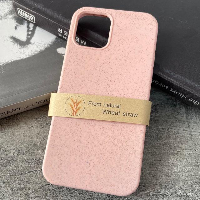 Wheat Straw Eco Friendly Material Iphone Case For 11-12-13 series IPHONE-11 PINK